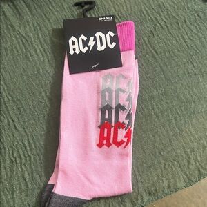 AC/DC Men's Casual Socks in Pink and Gray